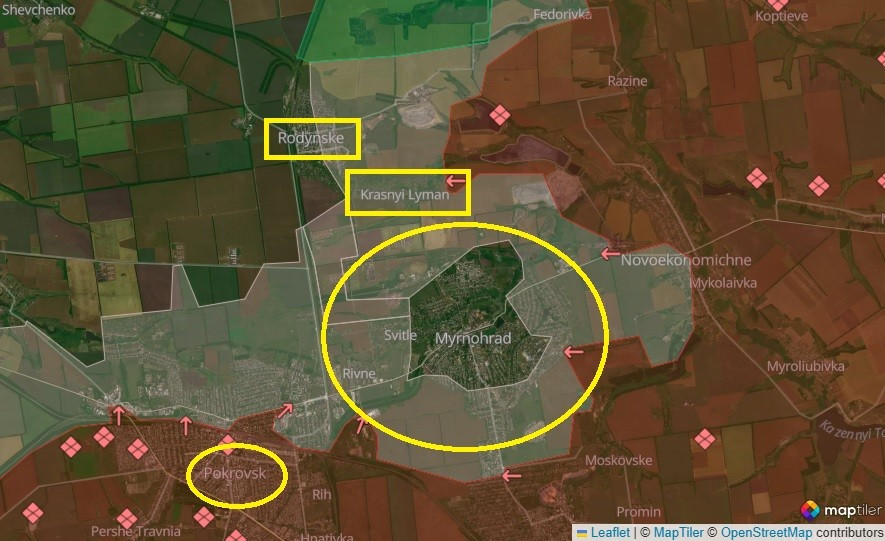 Myrnohrad như lỗ thủng nho nhỏ trên mặt ao bèo