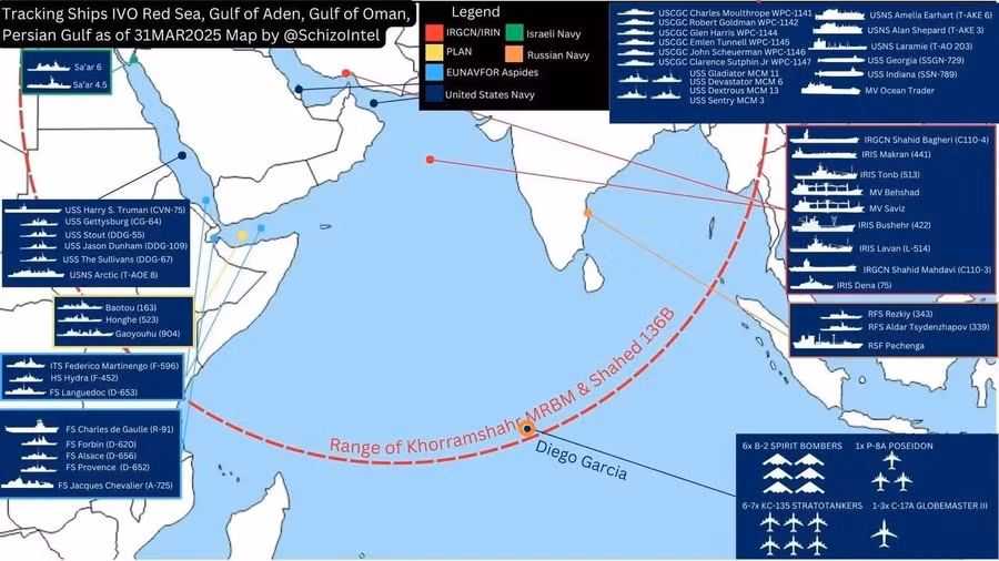Iran tấn công phủ đầu phá hủy B-2A ở căn cứ Diego Garcia?
