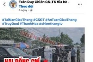 Thông tin 2 chiến sĩ CSGT tử vong khi truy đuổi phương tiện vi phạm lan truyền trên mạng là thông tin bịa đặt.