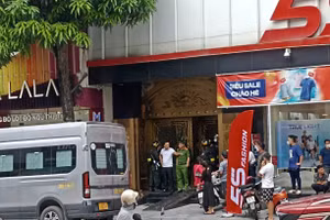 Một ngôi nhà bị khám xét trên đường Lê Hoàn, TP Thanh Hoá.