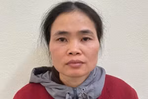 Đinh Thị Kim tại cơ quan CSĐT.