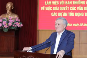 Phó Thủ tướng Thường trực Chính phủ Nguyễn Hòa Bình phát biểu tại buổi làm việc. 