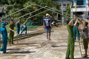 Xã Yên Nhân dựng 21 lều dã chiến để sơ tán dân.