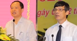 Cựu Bí thư Tỉnh ủy Thanh Hóa Trịnh Văn Chiến (trái) và cựu Chủ tịch UBND tỉnh Thanh Hóa Nguyễn Đình Xứng (thời điểm đương chức).