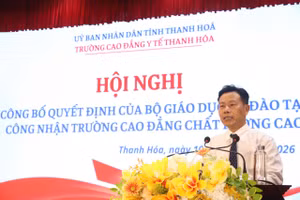 GS.TS Lê Quân, Thứ trưởng Bộ Giáo dục và Đào tạo, phát biểu tại hội nghị.