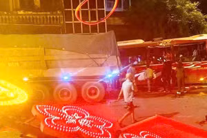 Hiện trường vụ tai nạn.