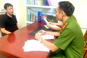 Nguyễn Văn Mai tức "Mạnh Gỗ" tại Cơ quan Cảnh sát điều tra.