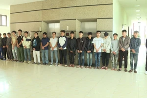 Nhóm thanh niên liên quan đến vụ gây rối trật tự công cộng.