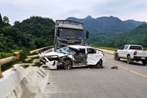 Hiện trường vụ tai nạn.