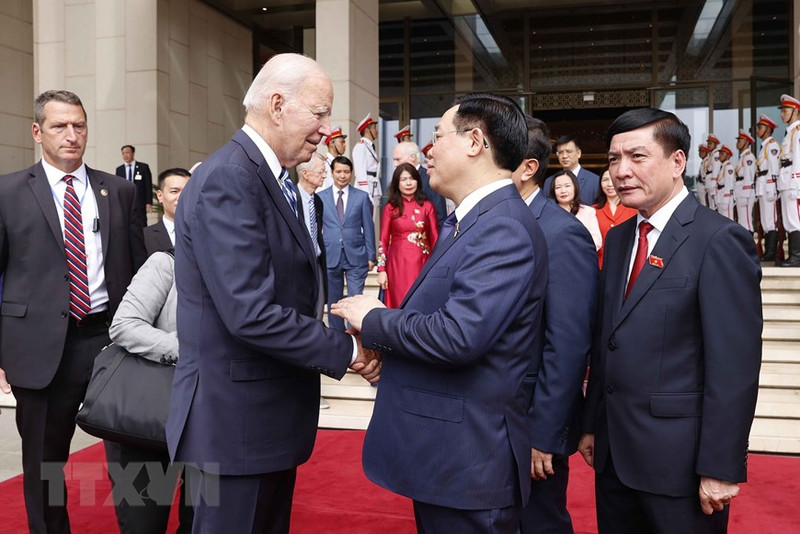 Chủ tịch Quốc hội Vương Đình Huệ hội kiến Tổng thống Hoa Kỳ Joe Biden