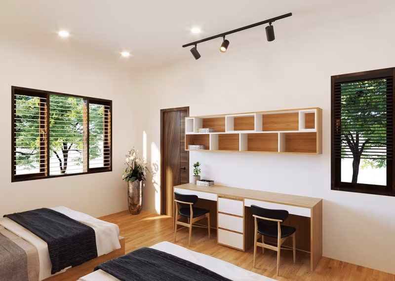 Nếu bạn muốn tạo sự đồng nhất trong phòng ngủ chung cho bé trai và bé gái, hãy sử dụng màu sơn tường và nội thất tuân theo một tông với những gam màu trung tính... Những mẫu phòng ngủ chung cho bé trai và bé gái đẹp mê ly