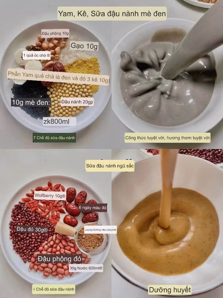 10 công thức làm sữa hạt giảm cân thơm ngon 