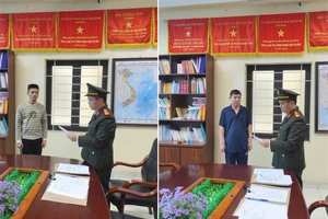 Cơ quan Công an khởi tố Lục Văn Hương và Trần Quốc Nghĩa. Ảnh: Công an tỉnh Phú Thọ