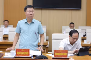 Đại diện Ban QLDA Khu vực Phú Thọ phát biểu tại hội nghị.