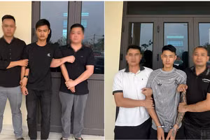 Công an bắt giữ Dương Quốc Đảng và Nguyễn Hà Nam. Ảnh: Công an tỉnh Phú Thọ.