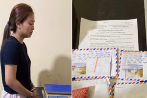 Phạm Thị Phượng cùng số ma tuý bị thu giữ. Ảnh: Công an phường Vĩnh Yên