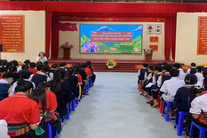 Hoạt động ngoại khóa tại Trường PTDT nội trú THCS Thanh Sơn, tỉnh Phú Thọ. Ảnh: Trường PTDT nội trú THCS Thanh Sơn