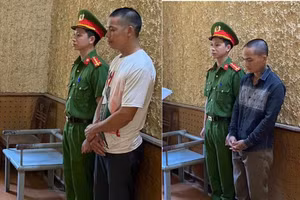 Săm và Châm bị bắt giữ. Ảnh: Công an huyện Xín Mần