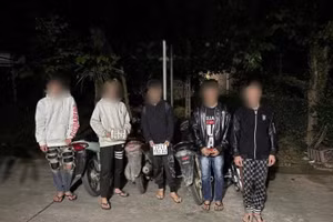 Nhóm thanh thiếu niên vi phạm trật tự an toàn giao thông. Ảnh: Công an tỉnh Hà Giang.