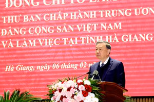 Tổng Bí thư Tô Lâm phát biểu chỉ đạo tại buổi làm việc.