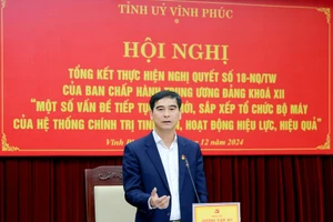 Bí thư Tỉnh ủy Vĩnh Phúc Dương Văn An phát biểu tại hội nghị.