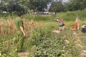 Hiện trường vụ đuối nước thương tâm tại xã Sông Lô.