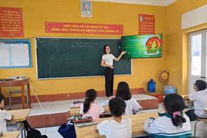 giờ học của cô và trò trường TH La Phù (Thanh Thủy, Phú Thọ). Ảnh tư liệu