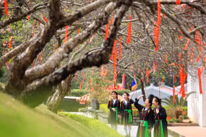 Khu Di tích danh thắng Tây Thiên là điểm đến được nhiều du khách tìm đến trong dịp nghỉ lễ.