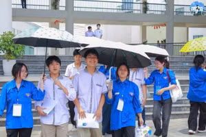 Thí sinh thi vào lớp 10 Trường THPT Chuyên Vĩnh Phúc.