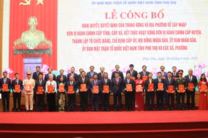 Ban Thường vụ Tỉnh ủy Phú Thọ (mới), nhiệm kỳ 2020 - 2025 gồm 30 người.