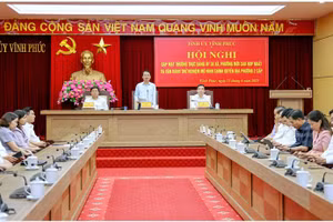 Bí thư Tỉnh ủy Vĩnh Phúc Đặng Xuân Phong phát biểu chỉ đạo tại hội nghị.