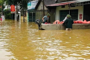 Nhiều thôn của xã Sơn Đông, huyện Lập Thạch bị ngập sâu.