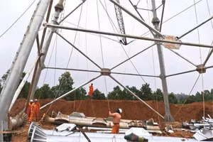 Thi công Dự án đường dây 500kV Lào Cai – Vĩnh Yên đoạn qua tỉnh Phú Thọ.