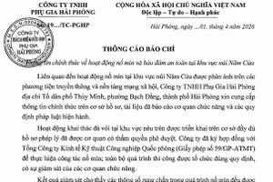 Một phần Thông cáo báo chí của Công ty TNHH Phụ Gia Hải Phòng.