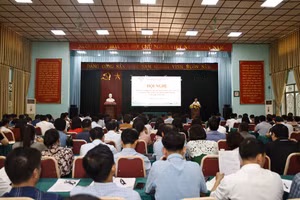 Quang cảnh buổi tập huấn nghiệp vụ.
