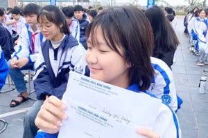 Em Trương Yến Dương, Trường THCS Vĩnh Tường, xã Vĩnh Tường thủ khoa môn Tin học.