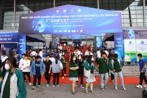 Techfest Vĩnh Phúc lần I thu hút đông đảo cộng đồng khởi nghiệp. Ảnh: Thế Hùng