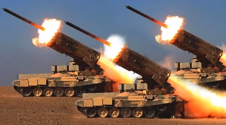 Đòn tấn công của TOS-1A Solntsepek 'thổi bay' tháp pháo xe tăng Leopard 2A4