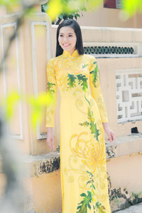 Người đẹp Trúc Mai e ấp áo dài dạo phố xuân ảnh 2