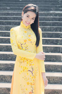 Người đẹp Trúc Mai e ấp áo dài dạo phố xuân ảnh 4