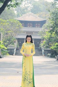 Người đẹp Trúc Mai e ấp áo dài dạo phố xuân ảnh 7