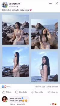 Bà xã Phan Văn Đức khoe ảnh 'về với biển'