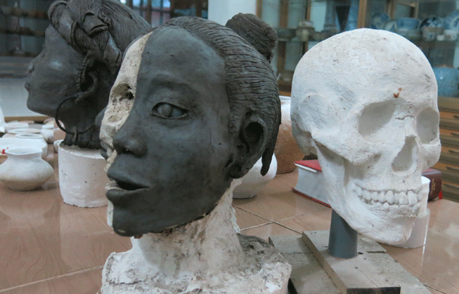 Các gương mặt người Đông Sơn mà TS Nguyễn Việt đã phục dựng.