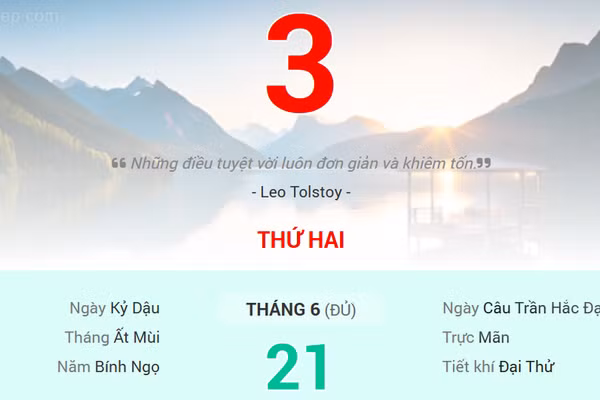 Lịch âm 3/8 - Xem lịch âm ngày 3/8