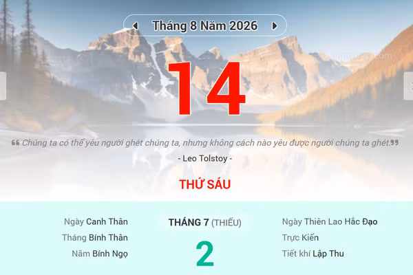 Lịch âm 14/8 - Xem lịch âm ngày 14/8