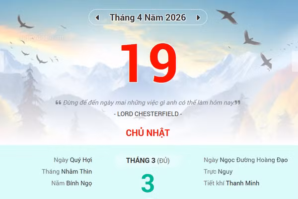 Lịch âm 19/4 - Xem lịch âm ngày 19/4