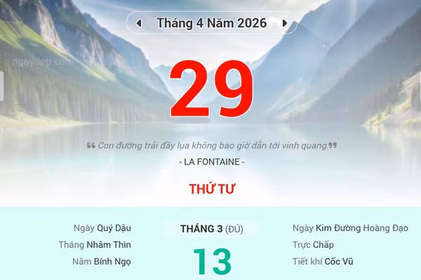 Lịch âm 29/4 - Xem lịch âm ngày 29/4