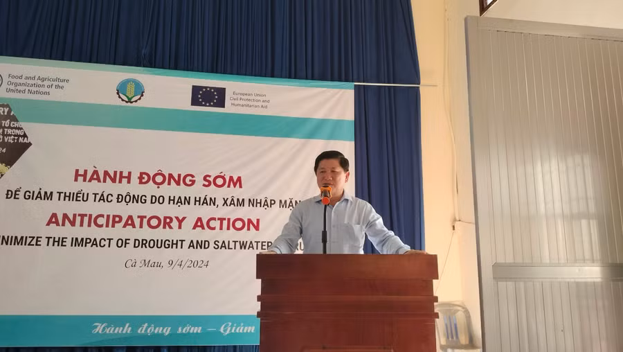 Ông Lê Văn Sử, Phó Chủ tịch UBND tỉnh Cà Mau phát biểu tại chương trình.