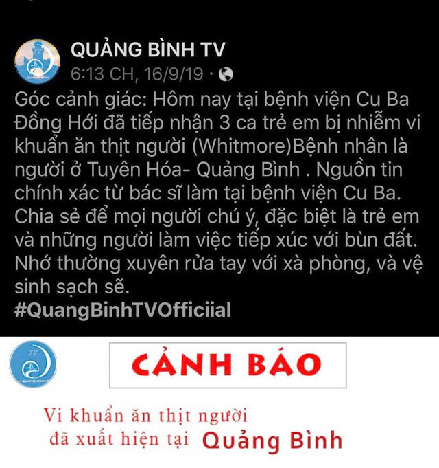 Một trang facebook khác cũng đưa thông tin có 3 trẻ em bị nhiễm vi khuẩn ăn thịt người. Một trang facebook khác cũng đưa thông tin có 3 trẻ em bị nhiễm vi khuẩn ăn thịt người.