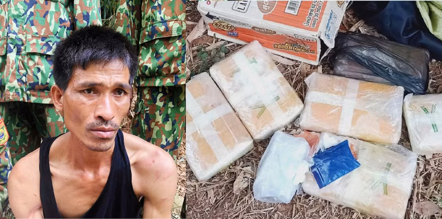 Đối tượng Xêng Phêng Say cùng tang vật 38.000 viên ma túy bị bắt giữ
